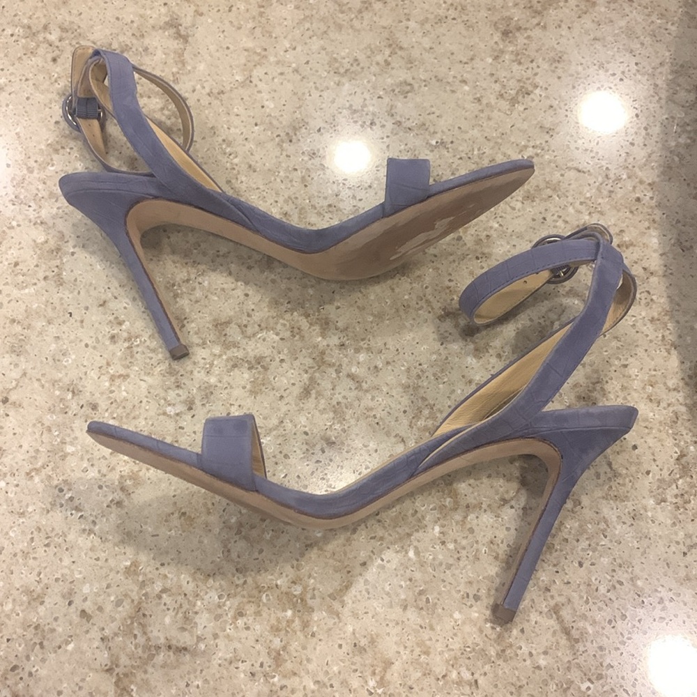 NWOT Veronica Beard Darcelle Sing Heels in Blue Suede Size 8 - Picture 9 of 10